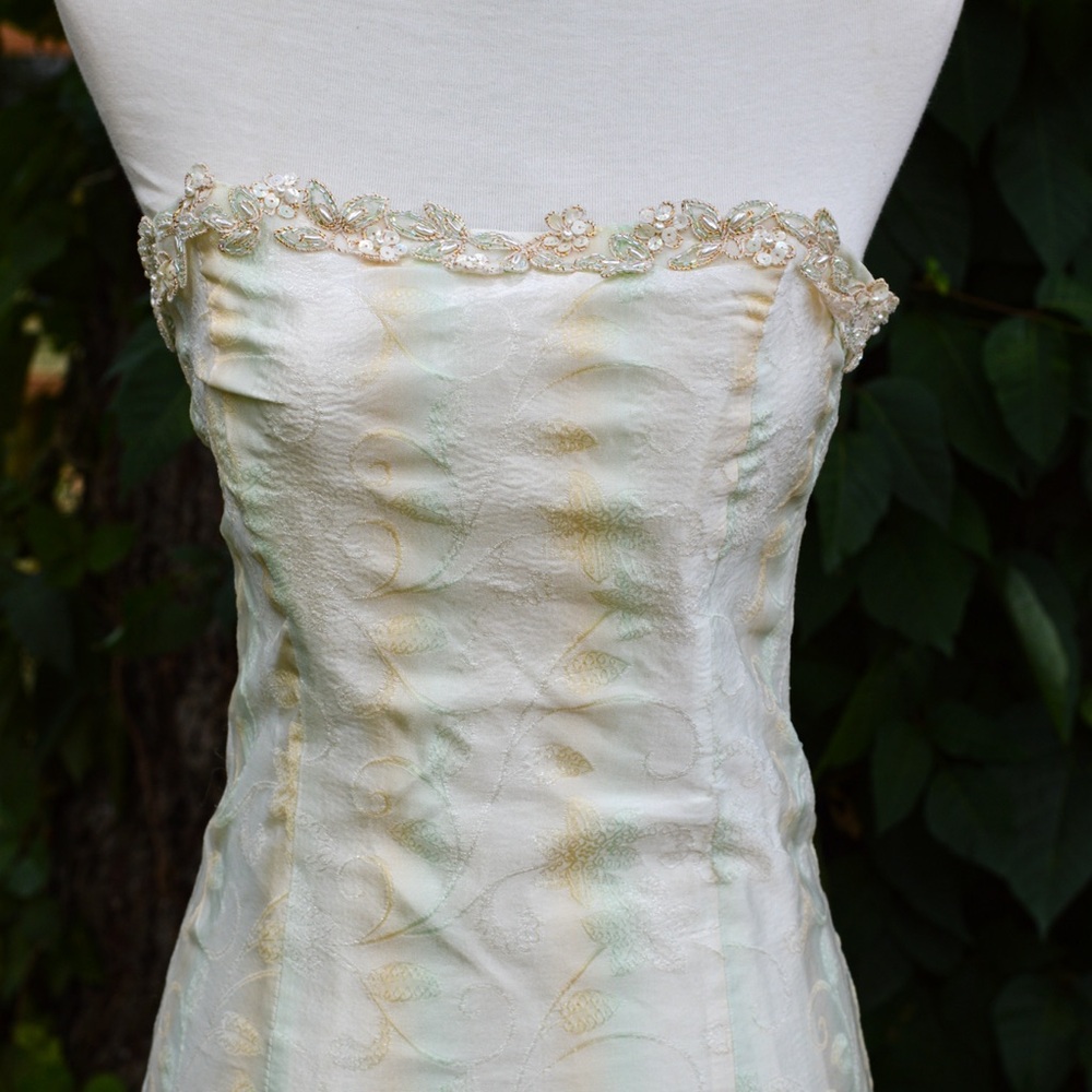 Vintage 90s Prom Dress ZUM ZUM Satin - Picture 3 of 14